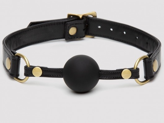 Черный кляп-шар Bound to You Faux Leather Ball Gag - Fifty Shades of Grey - купить с доставкой в Грозном