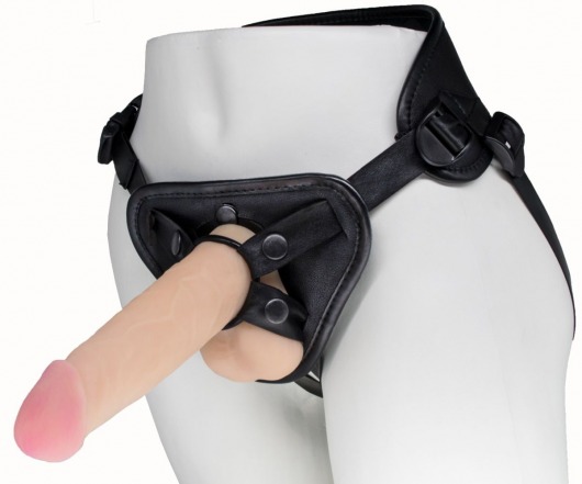 Пояс харнесс BEST UNI strap с 2 насадками - 18 и 22 см. - LOVETOY (А-Полимер) - купить с доставкой в Грозном