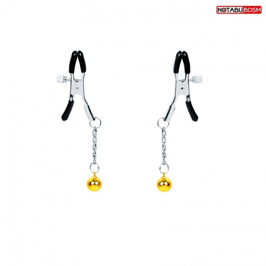 Оригинальные зажимы на соски с желтыми шариками - Notabu - купить с доставкой в Грозном