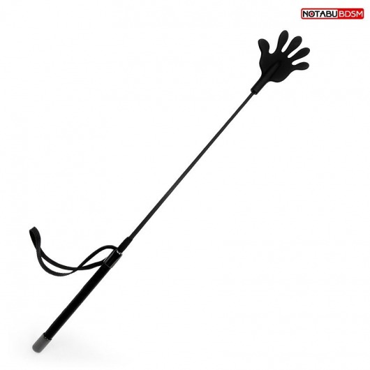 Черный стек с наконечником-ладошкой - 55 см. - Notabu - купить с доставкой в Грозном