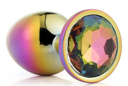 Голографическая анальная втулка с радужным кристаллом - 7,1 см. - Dream Toys - купить с доставкой в Грозном
