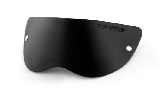 Черная плотная кожаная маска на глаза - БДСМ Арсенал - купить с доставкой в Грозном