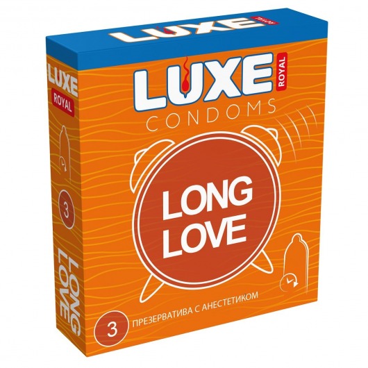 Презервативы с продлевающим эффектом LUXE Royal Long Love - 3 шт. - Luxe - купить с доставкой в Грозном