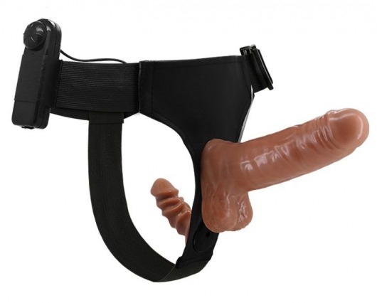 Страпон с вагинальной пробкой и вибрацией Ultra Passionate Harness - 16 см. - Baile - купить с доставкой в Грозном