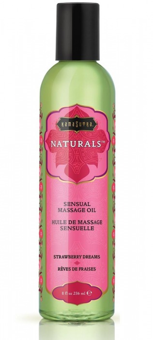 Массажное масло Naturals Strawberry Dreams с ароматом клубники - 236 мл. - Kama Sutra - купить с доставкой в Грозном