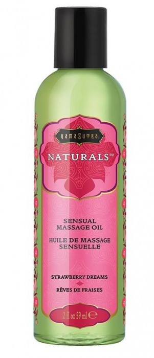 Массажное масло Naturals Strawberry Dreams с ароматом клубники - 59 мл. - Kama Sutra - купить с доставкой в Грозном