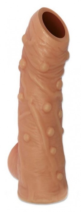 Телесная насадка с пупырышками и открытой головкой Nude Sleeve L - 14 см. - KOKOS - в Грозном купить с доставкой