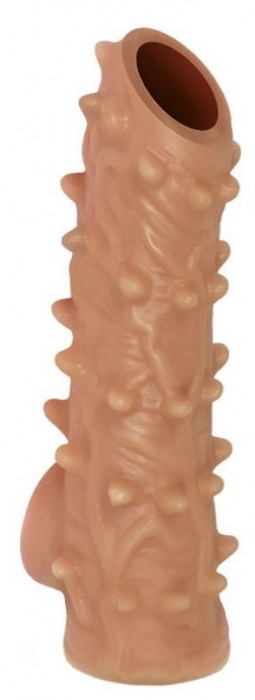 Телесная насадка с шипами и открытой головкой Nude Sleeve M - 12 см. - KOKOS - в Грозном купить с доставкой