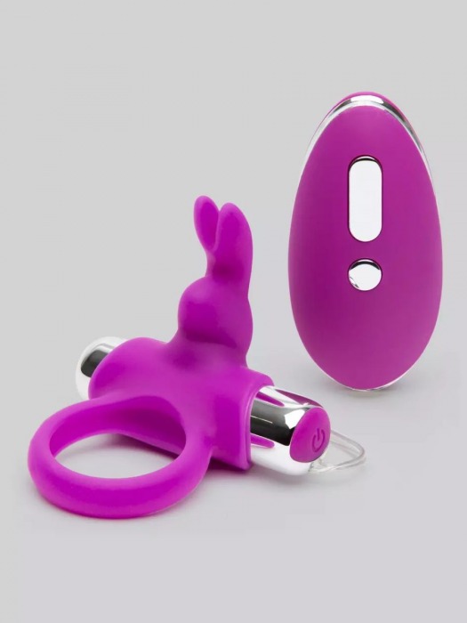 Лиловое виброкольцо с пультом ДУ Remote Control Cock Ring - Happy Rabbit - в Грозном купить с доставкой