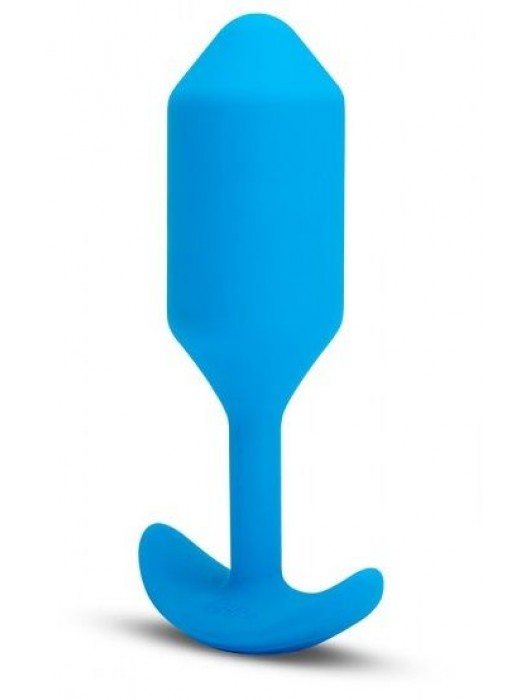 Голубая вибропробка для ношения B-vibe Snug Plug 3 - 12,4 см. - b-Vibe