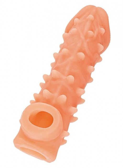 Телесная закрытая насадка с пупырышками Cock Sleeve Size L - 17,6 см. - KOKOS - в Грозном купить с доставкой