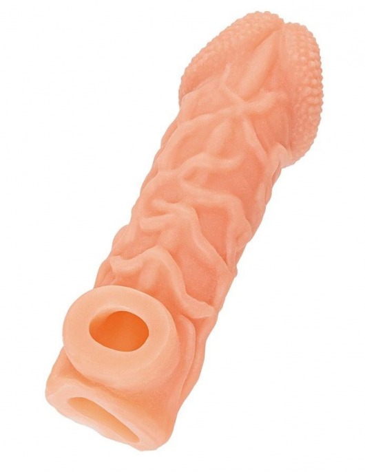 Телесная закрытая насадка с венками Cock Sleeve Size S - 13,8 см. - KOKOS - в Грозном купить с доставкой