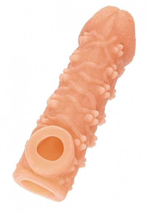 Телесная закрытая насадка с пучками шишечек Cock Sleeve Size L - 17,6 см. - KOKOS - в Грозном купить с доставкой