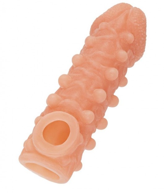 Телесная закрытая насадка с шариками Cock Sleeve Size M - 15,6 см. - KOKOS - в Грозном купить с доставкой