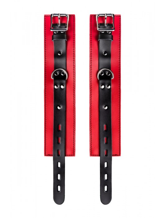 Красно-черные оковы на ноги из кожи - ToyFa - купить с доставкой в Грозном