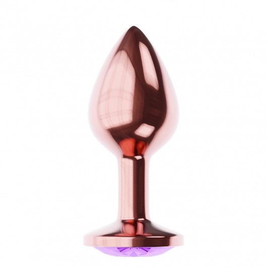 Пробка цвета розового золота с фиолетовым кристаллом Diamond Amethyst Shine L - 8,3 см. - Lola Games - купить с доставкой в Грозном