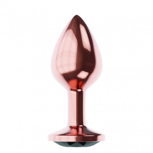 Пробка цвета розового золота с черным кристаллом Diamond Jet Shine L - 8,3 см. - Lola Games - купить с доставкой в Грозном