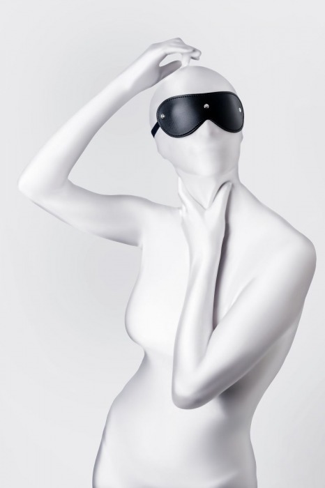 Черная кожаная маска Anonymo с мягким подкладом - ToyFa - купить с доставкой в Грозном