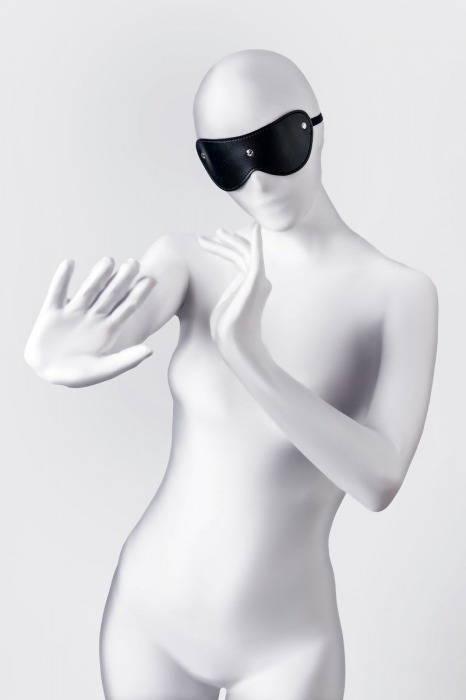 Черная кожаная маска Anonymo с мягким подкладом - ToyFa - купить с доставкой в Грозном