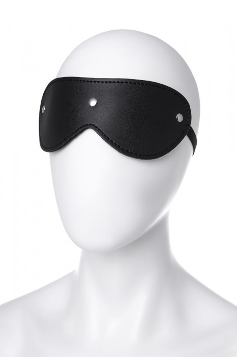 Черная кожаная маска Anonymo с мягким подкладом - ToyFa - купить с доставкой в Грозном