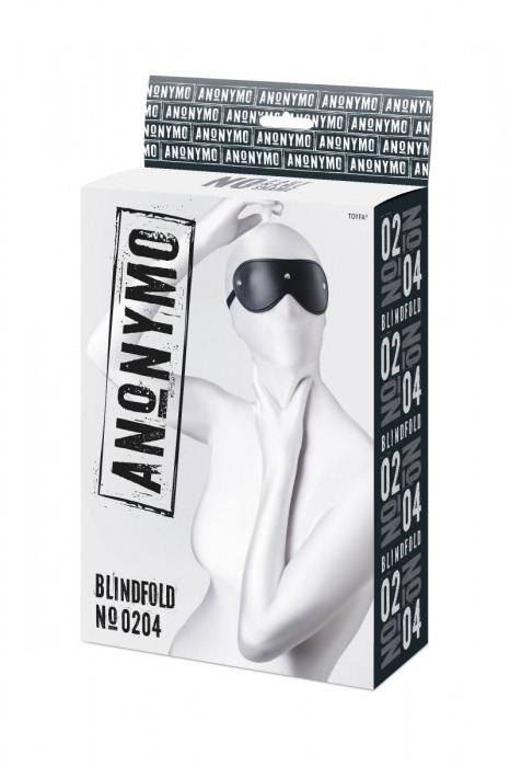 Черная кожаная маска Anonymo с мягким подкладом - ToyFa - купить с доставкой в Грозном