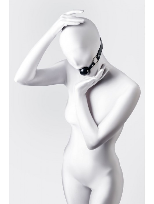 Черный кляп-шар на кожаных ремешках Anonymo - ToyFa - купить с доставкой в Грозном