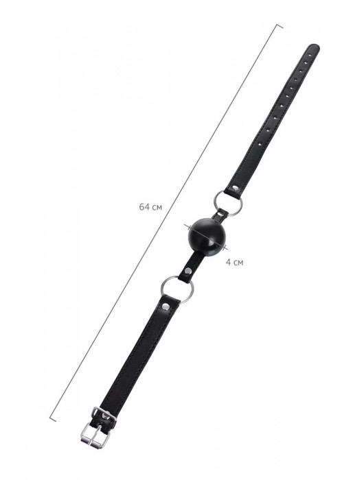 Черный кляп-шар на кожаных ремешках Anonymo - ToyFa - купить с доставкой в Грозном