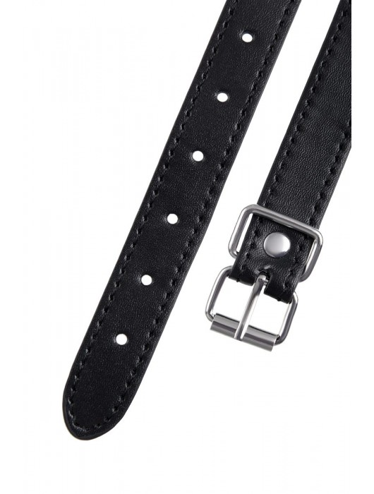 Черный кляп-шар на кожаных ремешках Anonymo - ToyFa - купить с доставкой в Грозном