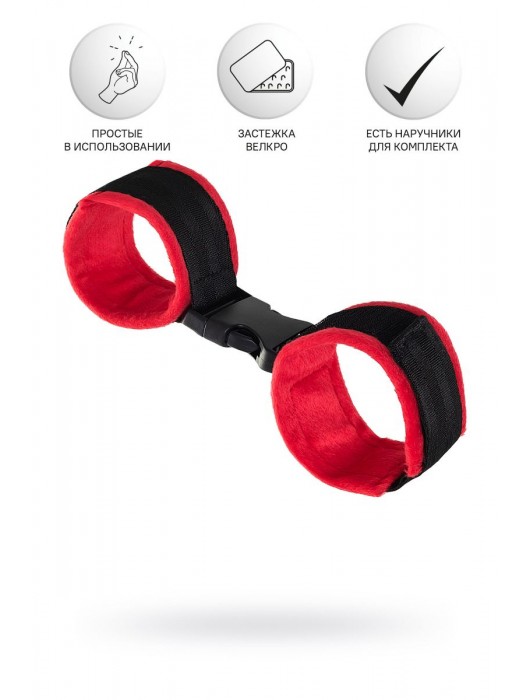 Красно-черные велюровые оковы Anonymo - ToyFa - купить с доставкой в Грозном