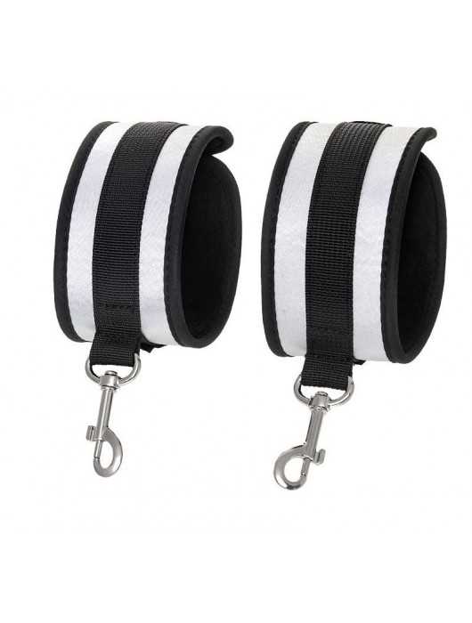 Серебристо-черные наручники Anonymo - ToyFa - купить с доставкой в Грозном