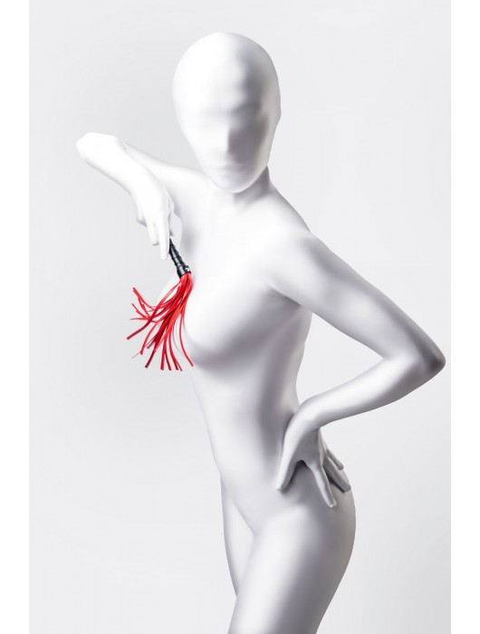 Красно-черный флоггер Anonymo - 28 см. - ToyFa - купить с доставкой в Грозном