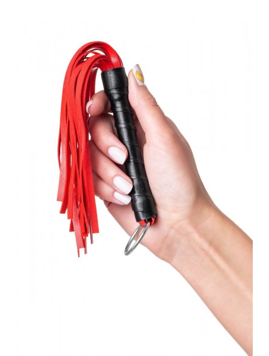 Красно-черный флоггер Anonymo - 28 см. - ToyFa - купить с доставкой в Грозном