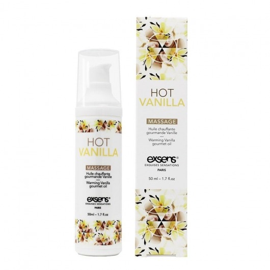 Разогревающее массажное масло с ароматом ванили Gourmet Hot Vanilla - 50 мл. - Exsens - купить с доставкой в Грозном