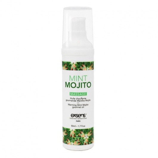 Разогревающее массажное масло с ароматом мохито Gourmet Mint Mojito - 50 мл. - Exsens - купить с доставкой в Грозном