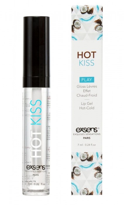Блеск для губ Hot Kiss Coconut с ароматом кокоса - 7 мл. - Exsens - купить с доставкой в Грозном