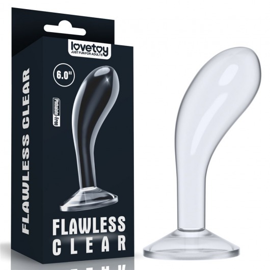 Прозрачный стимулятор простаты Flawless Clear Prostate Plug - 15 см. - Lovetoy - в Грозном купить с доставкой