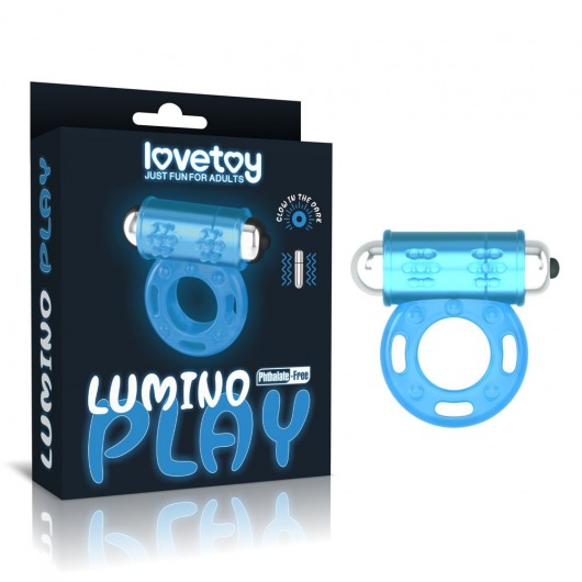 Голубое, светящееся в темноте эрекционное виброкольцо Lumino Play Vibrating Penis Ring - Lovetoy - в Грозном купить с доставкой