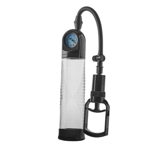 Прозрачная вакуумная помпа с манометром Deluxe Penis Pump - Dream Toys - в Грозном купить с доставкой