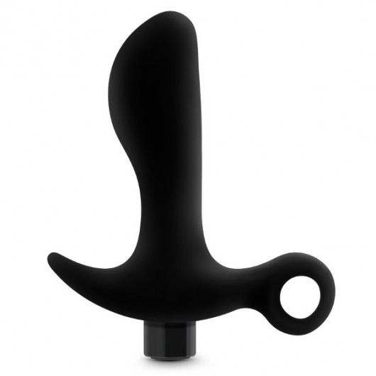 Черный анальный вибратор Silicone Vibrating Prostate Massager 01 - 10,8 см. - Blush Novelties - в Грозном купить с доставкой