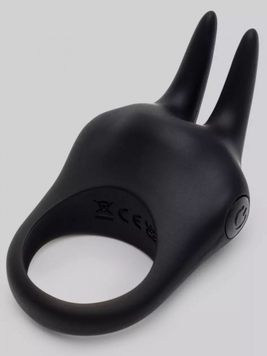 Черное эрекционное виброкольцо Sensation Rechargeable Vibrating Rabbit Love Ring - Fifty Shades of Grey - в Грозном купить с доставкой