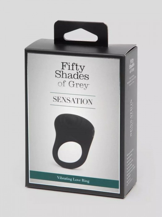 Черное эрекционное виброкольцо Sensation Rechargeable Vibrating Love Ring - Fifty Shades of Grey - в Грозном купить с доставкой