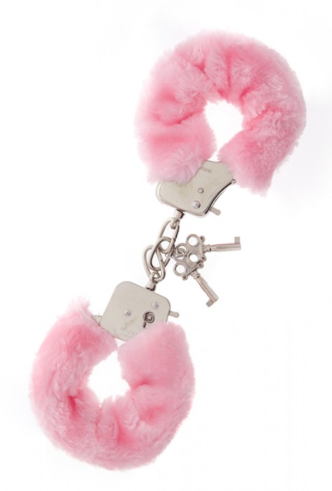 Металлические наручники с розовой меховой опушкой METAL HANDCUFF WITH PLUSH PINK - Dream Toys - купить с доставкой в Грозном