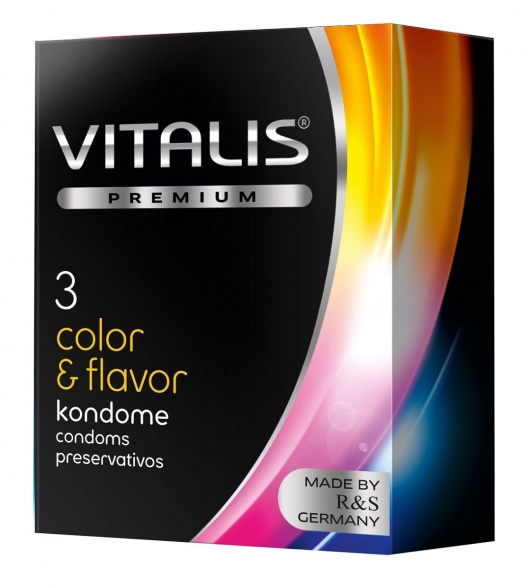 Цветные ароматизированные презервативы VITALIS PREMIUM color   flavor - 3 шт. - Vitalis - купить с доставкой в Грозном