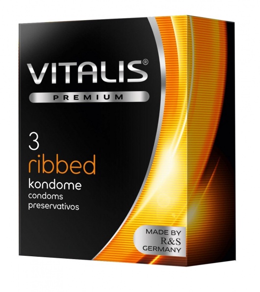 Ребристые презервативы VITALIS PREMIUM ribbed - 3 шт. - Vitalis - купить с доставкой в Грозном