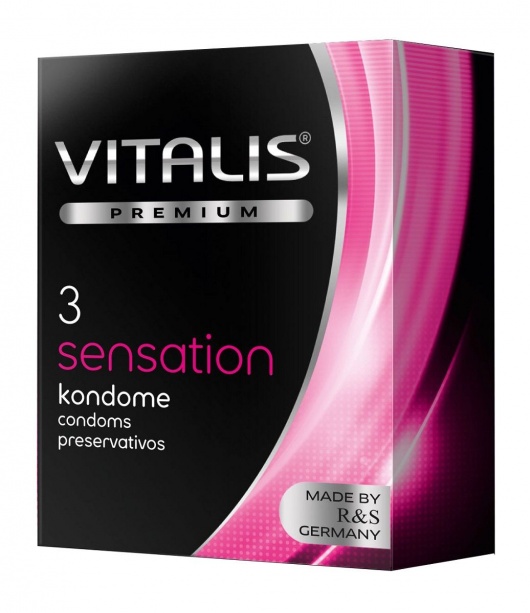Презервативы с пупырышками и кольцами VITALIS PREMIUM sensation - 3 шт. - Vitalis - купить с доставкой в Грозном