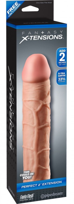 Телесная насадка Fantasy X-tensions Perfect 2  Extension - 20,3 см. - Pipedream - в Грозном купить с доставкой