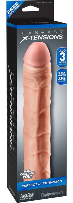 Телесная удлиняющая насадка Perfect 3 Extension - 22 см. - Pipedream - в Грозном купить с доставкой