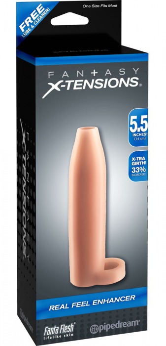 Насадка-расширитель с кольцом для подхвата мошонки Real Feel Enhancer - 14 см. - Pipedream - в Грозном купить с доставкой