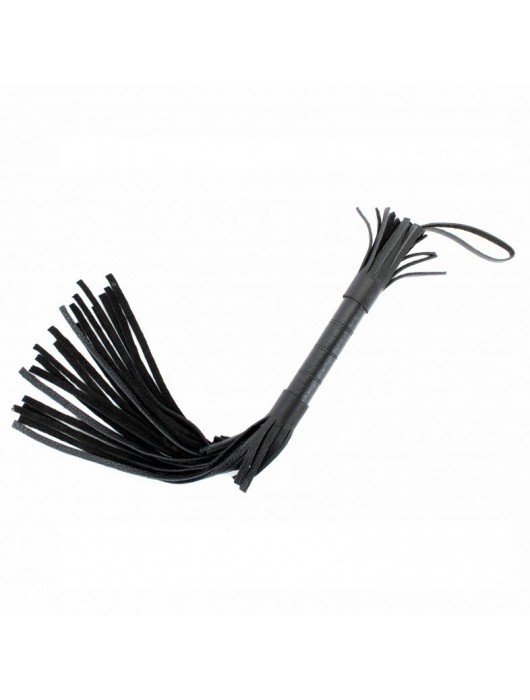 Короткая чёрная плетка из натуральной кожи - БДСМ Арсенал - купить с доставкой в Грозном