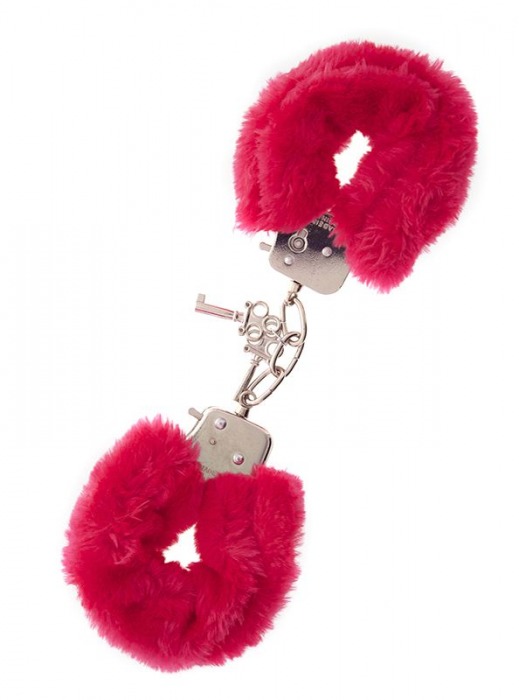 Металлические наручники с красной меховой опушкой METAL HANDCUFF WITH PLUSH RED - Dream Toys - купить с доставкой в Грозном